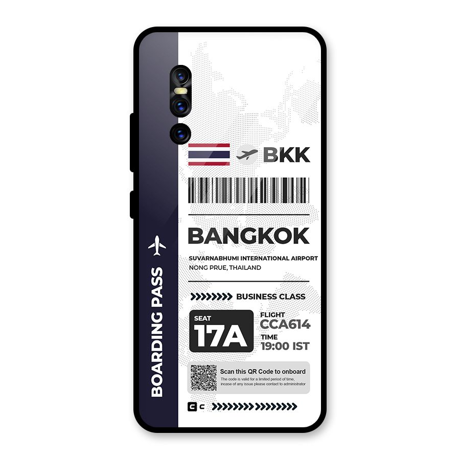 International Boarding Pass Bangkok Glass Back Case for Vivo V15 Pro