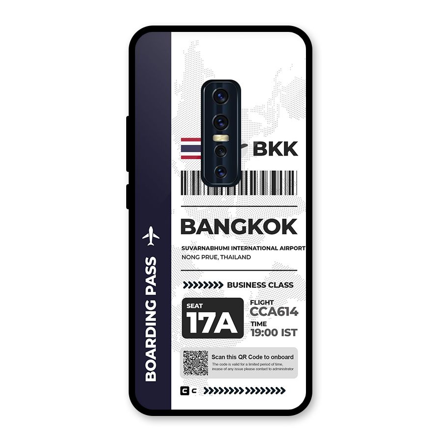 International Boarding Pass Bangkok Glass Back Case for Vivo V17 Pro