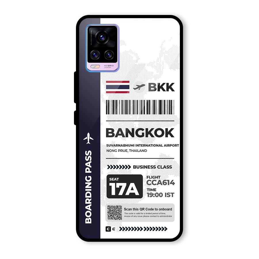 International Boarding Pass Bangkok Glass Back Case for Vivo V20 Pro