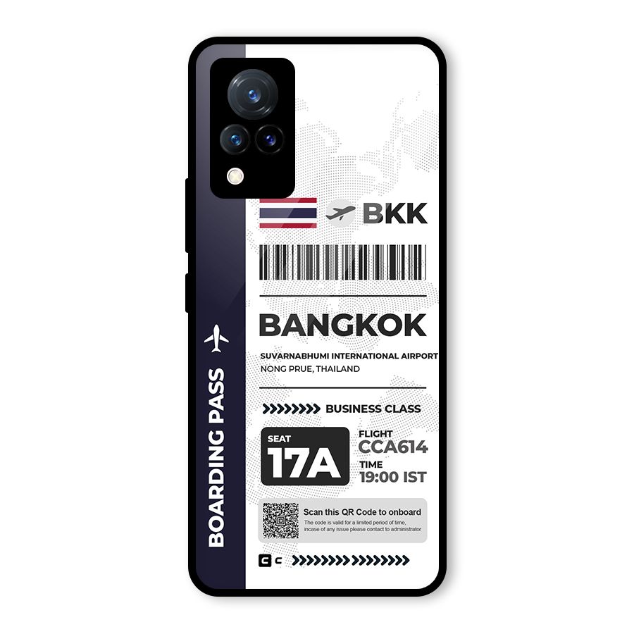 International Boarding Pass Bangkok Glass Back Case for Vivo V21 5G