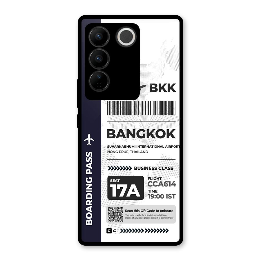 International Boarding Pass Bangkok Glass Back Case for Vivo V27 Pro