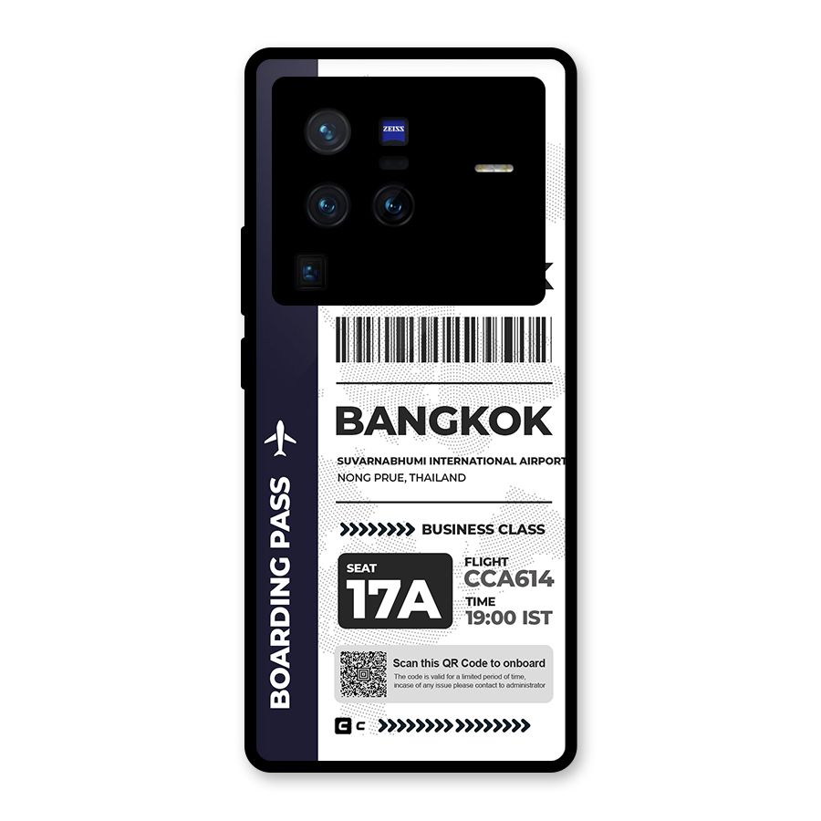 International Boarding Pass Bangkok Glass Back Case for Vivo X80 Pro