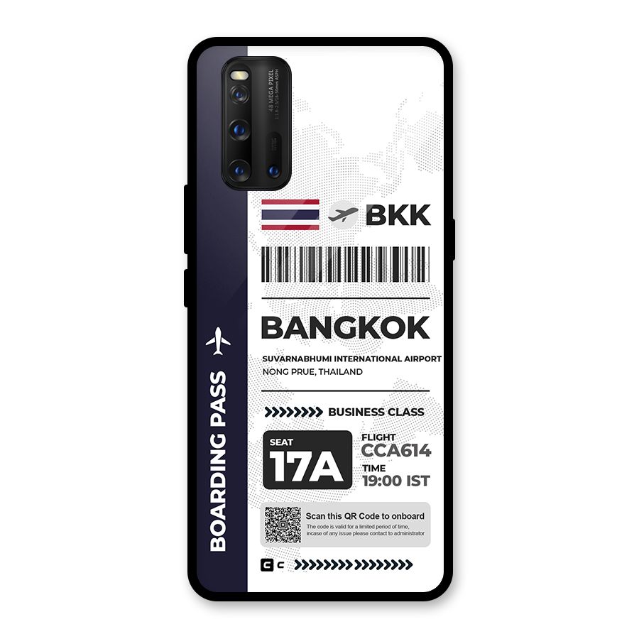 International Boarding Pass Bangkok Glass Back Case for Vivo iQOO 3