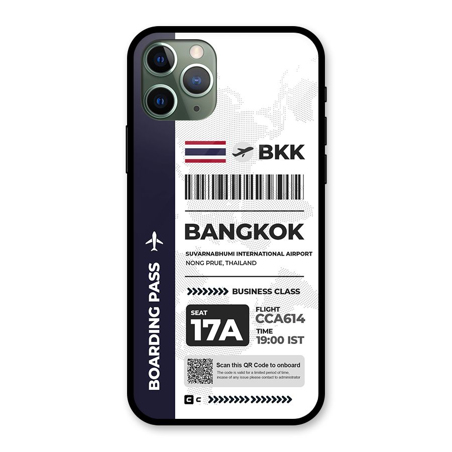 International Boarding Pass Bangkok Glass Back Case for iPhone 11 Pro