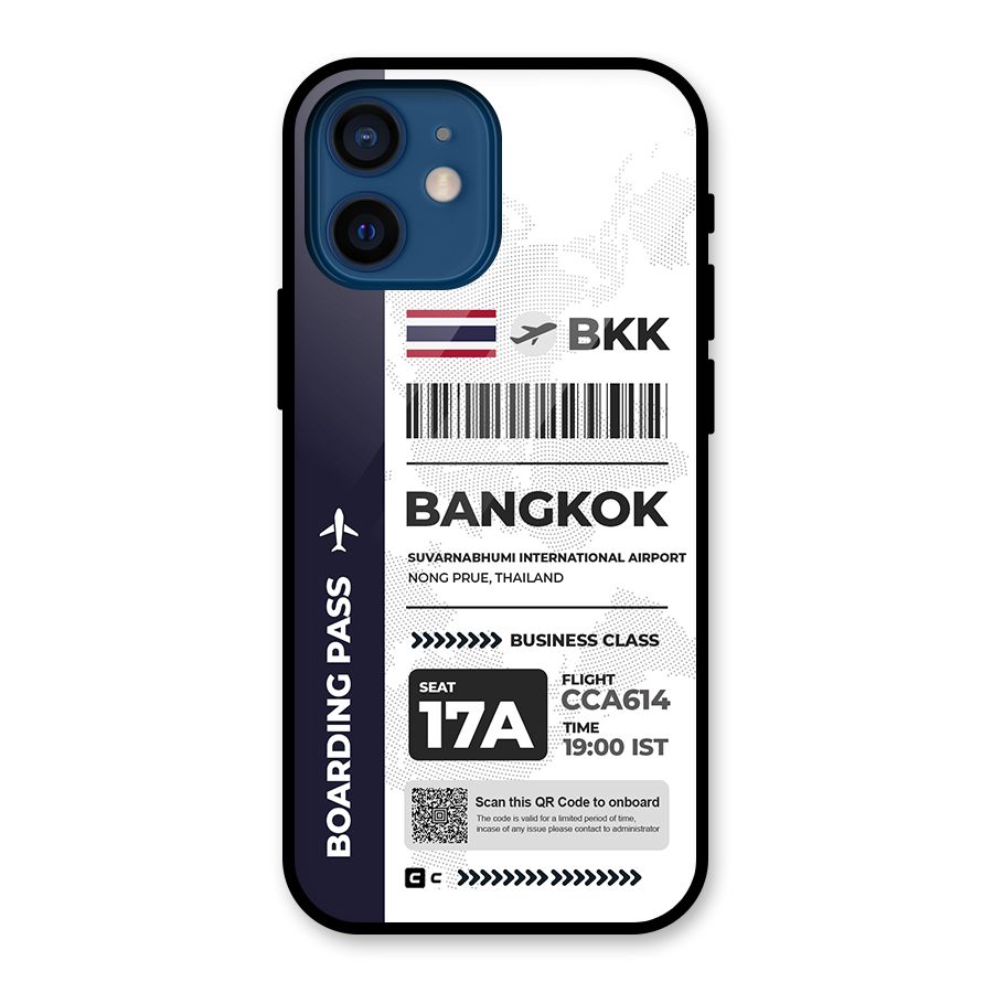 International Boarding Pass Bangkok Glass Back Case for iPhone 12 Mini