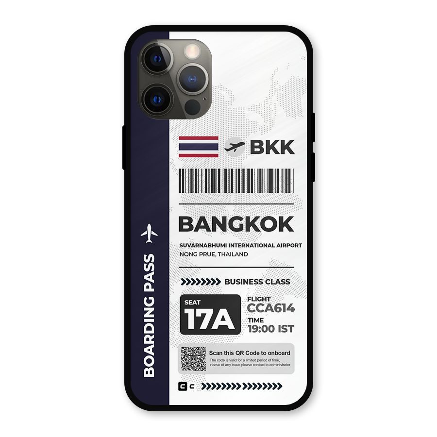 International Boarding Pass Bangkok Glass Back Case for iPhone 12 Pro