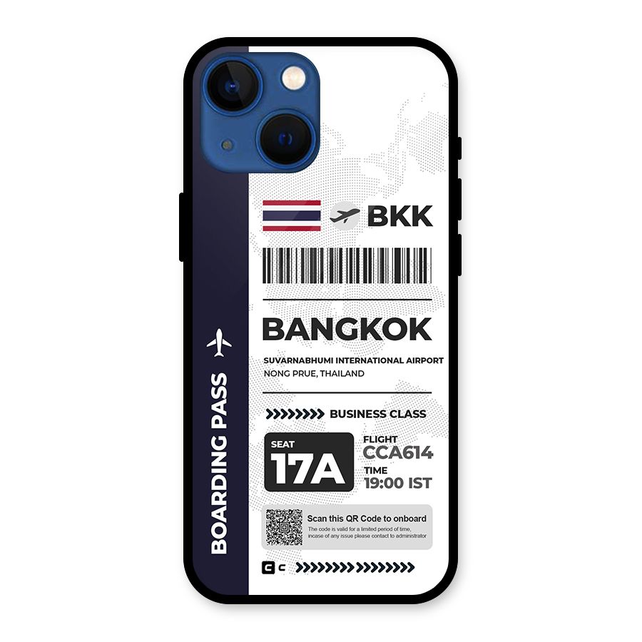 International Boarding Pass Bangkok Glass Back Case for iPhone 13 Mini