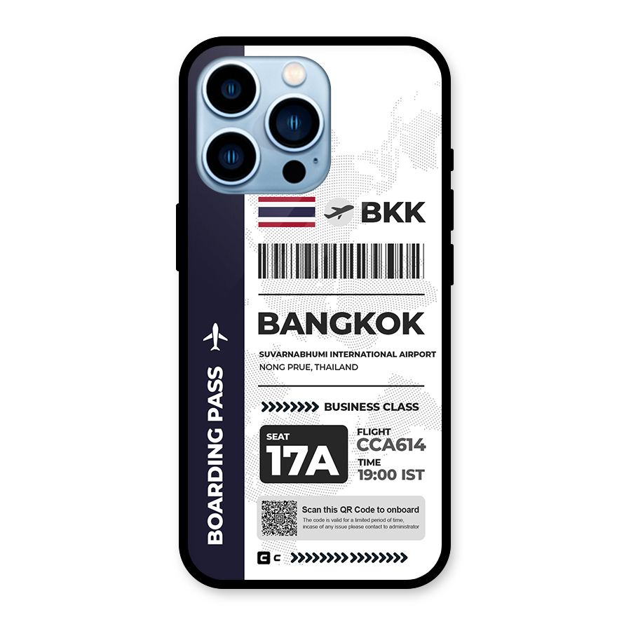 International Boarding Pass Bangkok Glass Back Case for iPhone 13 Pro