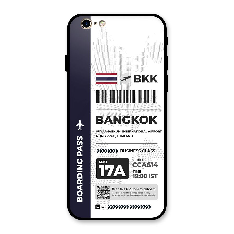 International Boarding Pass Bangkok Glass Back Case for iPhone 6 6S
