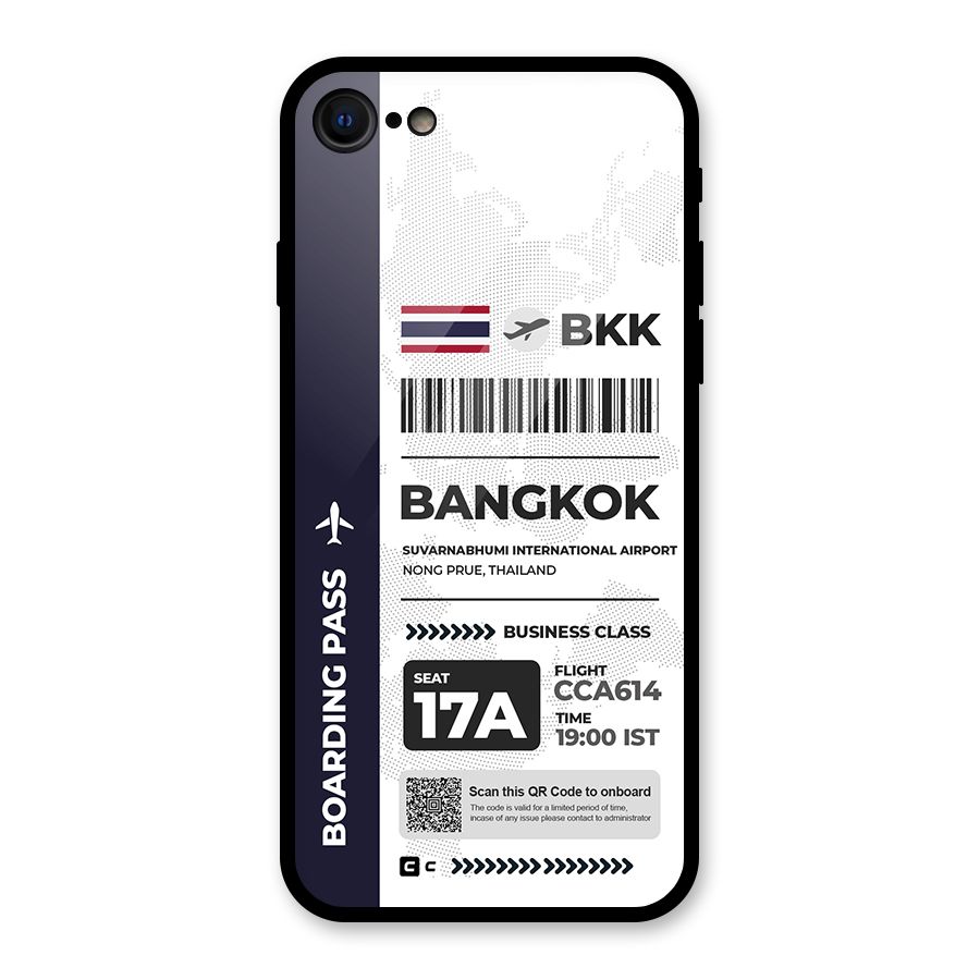 International Boarding Pass Bangkok Glass Back Case for iPhone 7