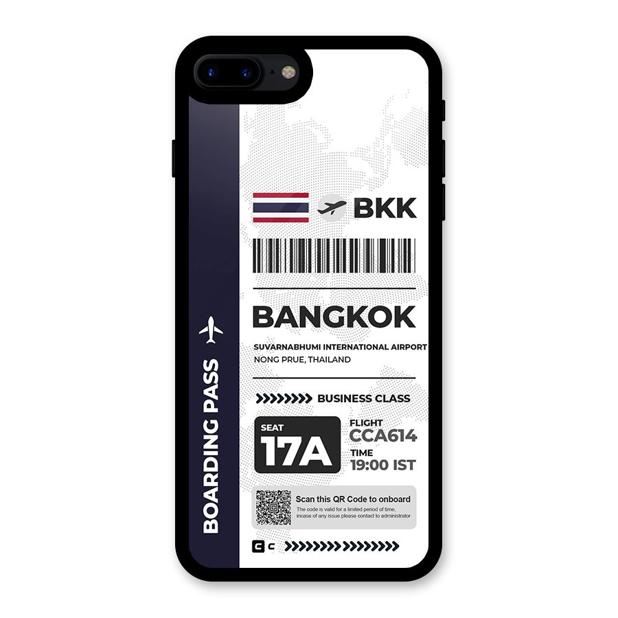 International Boarding Pass Bangkok Glass Back Case for iPhone 8 Plus