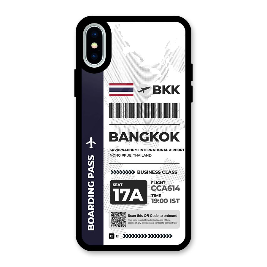 International Boarding Pass Bangkok Glass Back Case for iPhone X