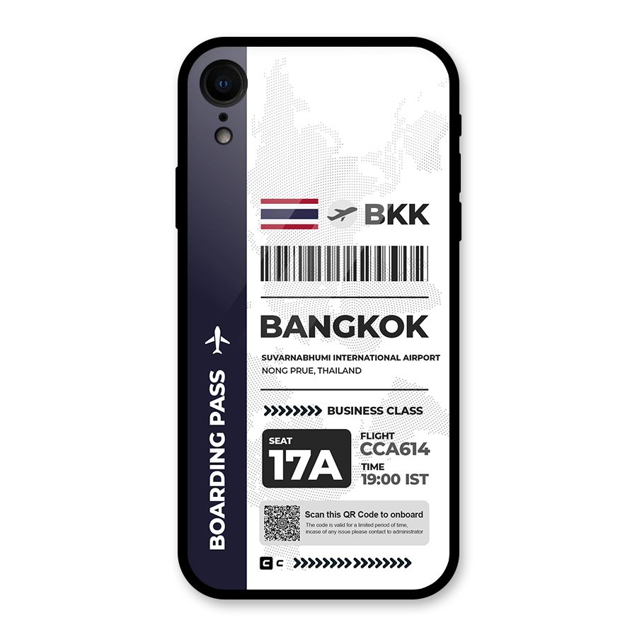 International Boarding Pass Bangkok Glass Back Case for iPhone XR