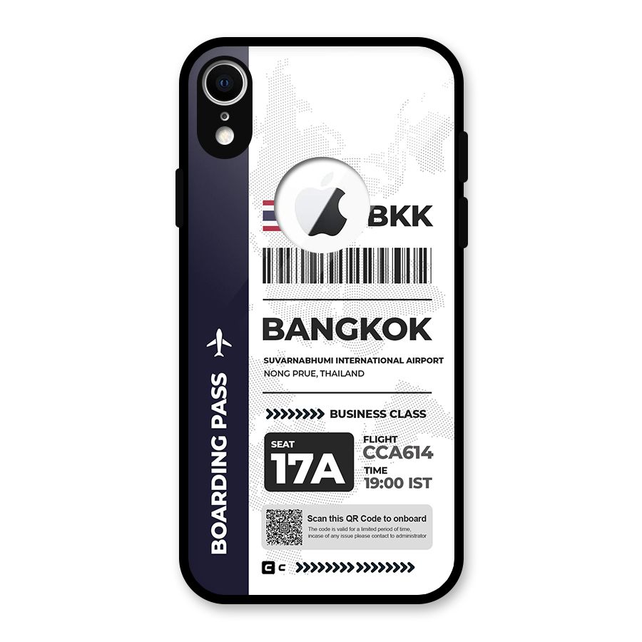 International Boarding Pass Bangkok Glass Back Case for iPhone XR Logo Cut