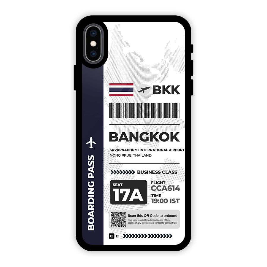 International Boarding Pass Bangkok Glass Back Case for iPhone XS Max