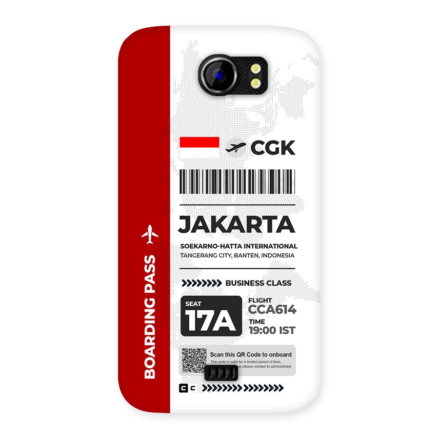 International Boarding Pass Jakarta Back Case for Canvas 2 A110