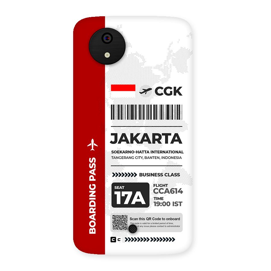 International Boarding Pass Jakarta Back Case for Canvas A1  AQ4501