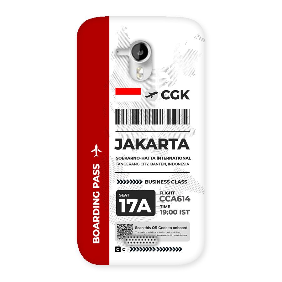 International Boarding Pass Jakarta Back Case for Canvas HD A116