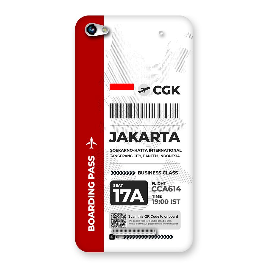 International Boarding Pass Jakarta Back Case for Canvas Hue 2 A316