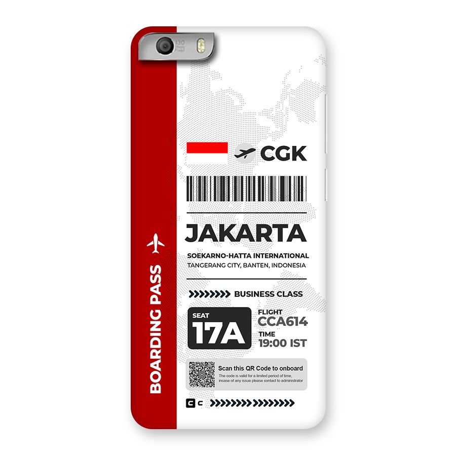 International Boarding Pass Jakarta Back Case for Canvas Knight 2