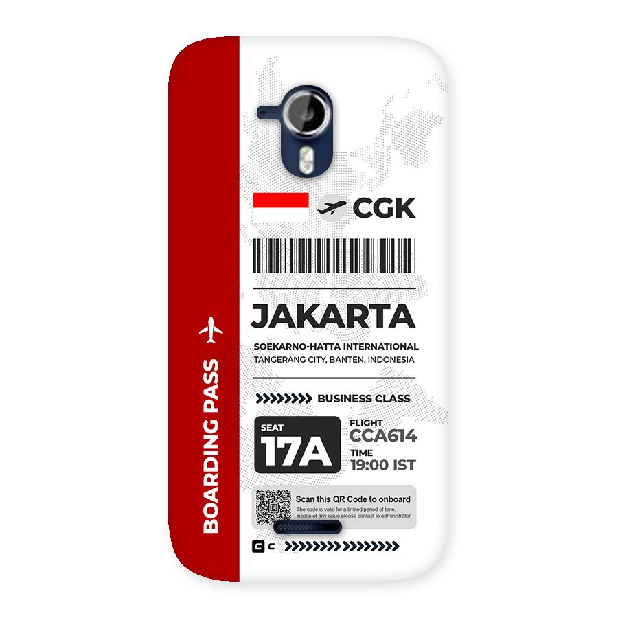 International Boarding Pass Jakarta Back Case for Canvas Magnus A117