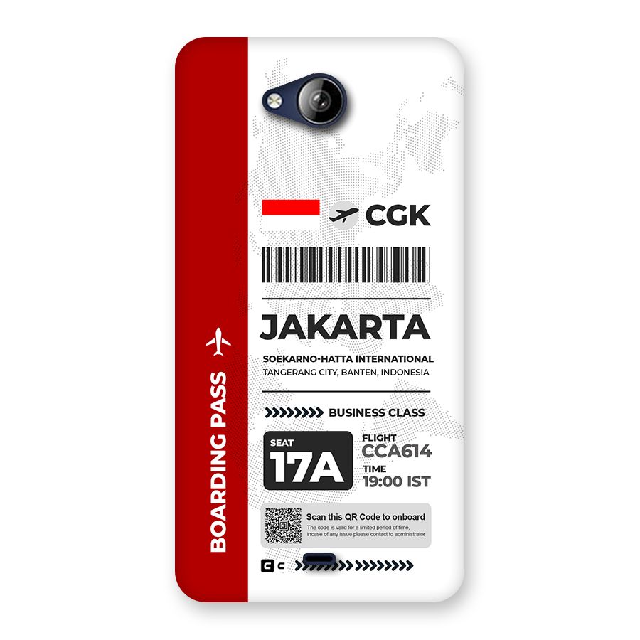 International Boarding Pass Jakarta Back Case for Canvas Play Q355