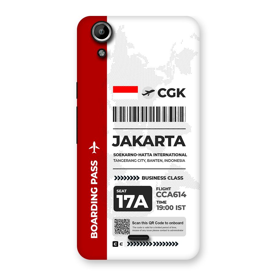 International Boarding Pass Jakarta Back Case for Canvas Selfie Lens Q345