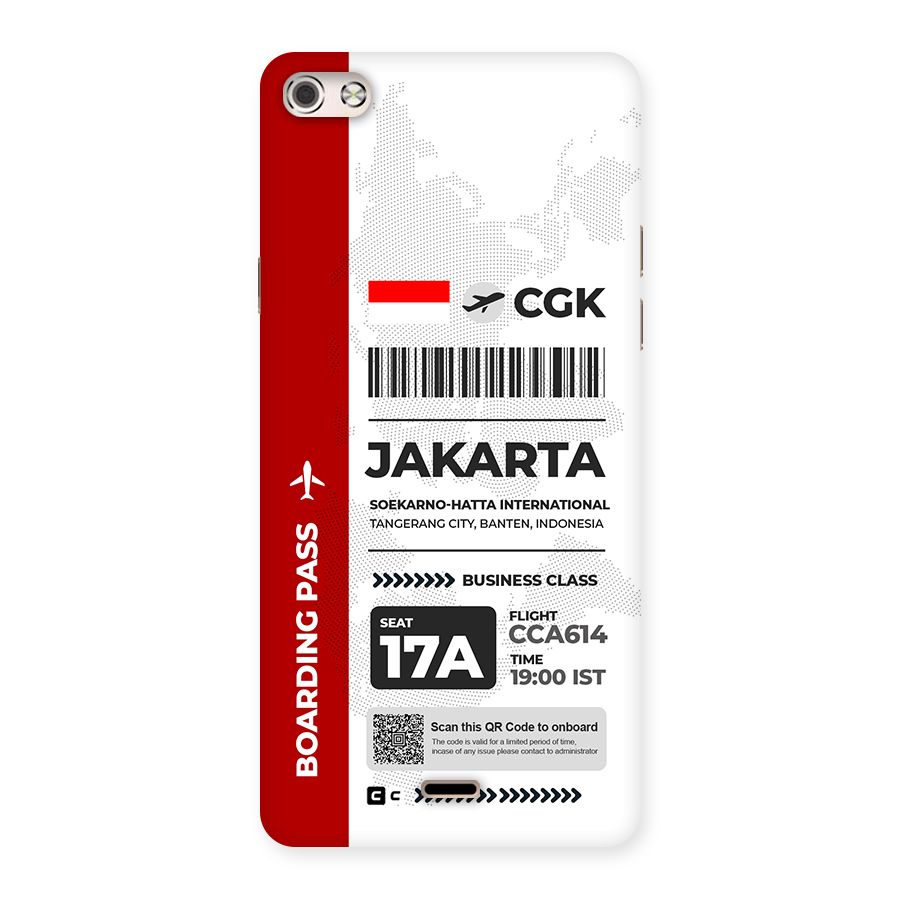 International Boarding Pass Jakarta Back Case for Canvas Silver 5