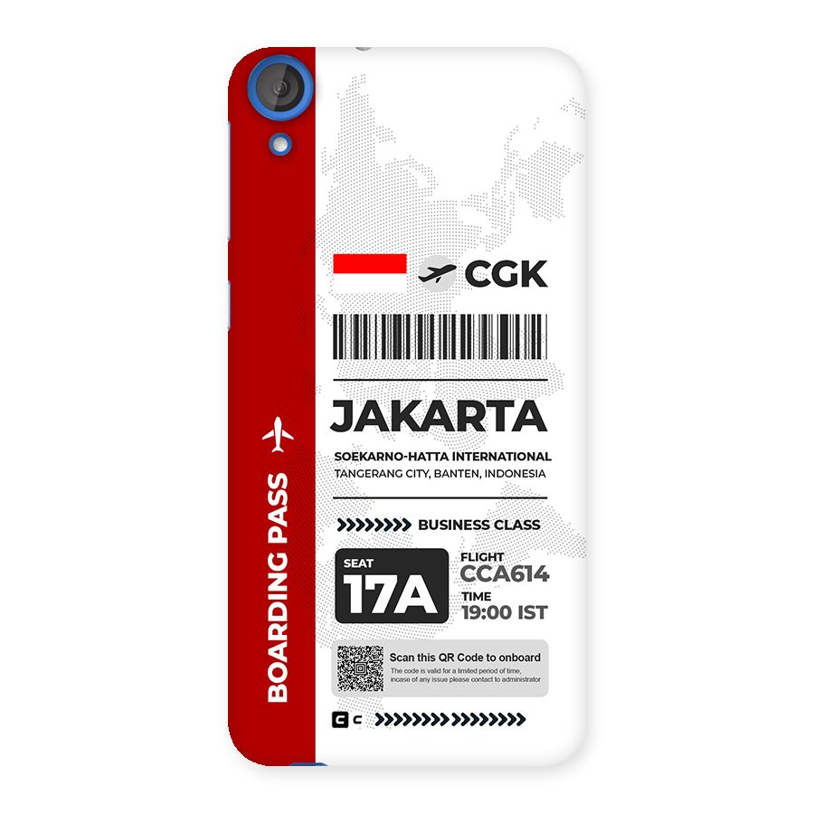 International Boarding Pass Jakarta Back Case for Desire 820