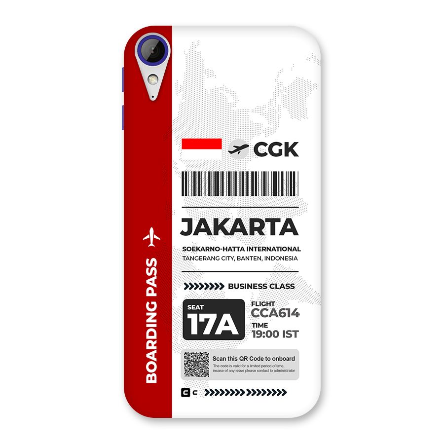 International Boarding Pass Jakarta Back Case for Desire 830