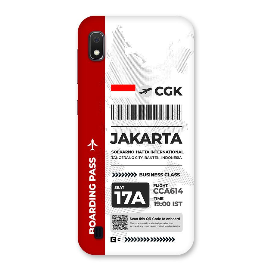 International Boarding Pass Jakarta Back Case for Galaxy A10