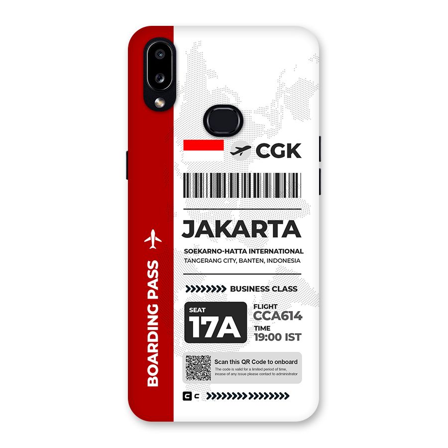 International Boarding Pass Jakarta Back Case for Galaxy A10s
