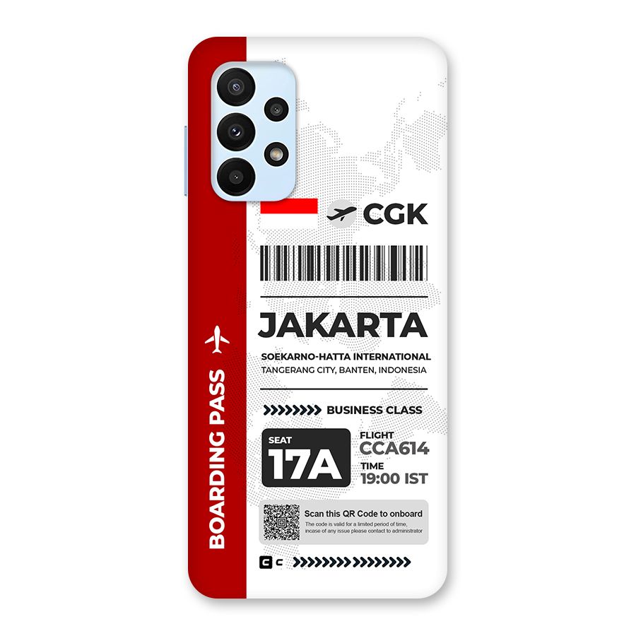 International Boarding Pass Jakarta Back Case for Galaxy A23