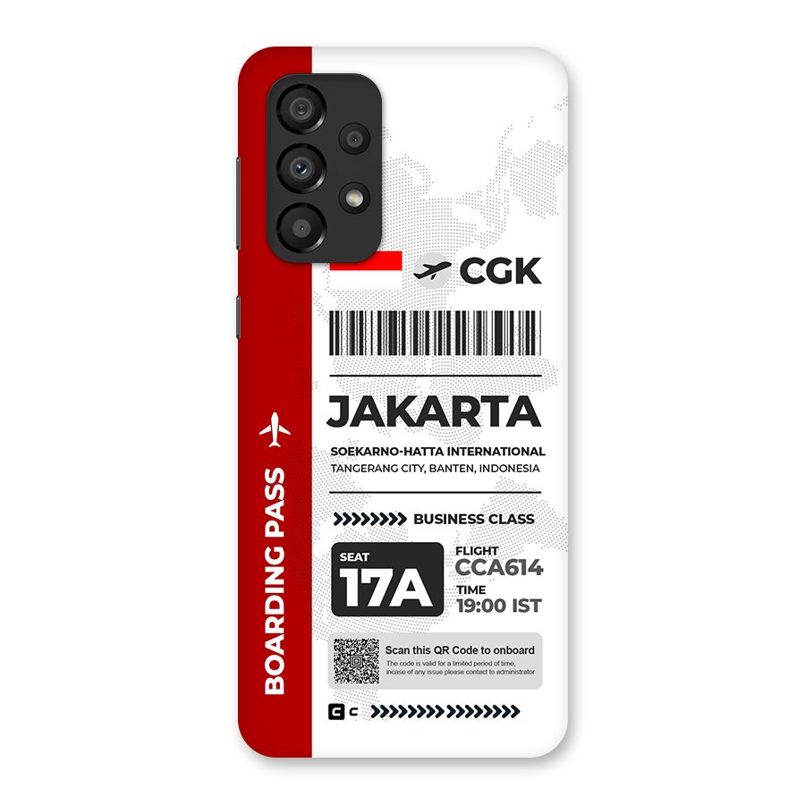 International Boarding Pass Jakarta Back Case for Galaxy A33 5G
