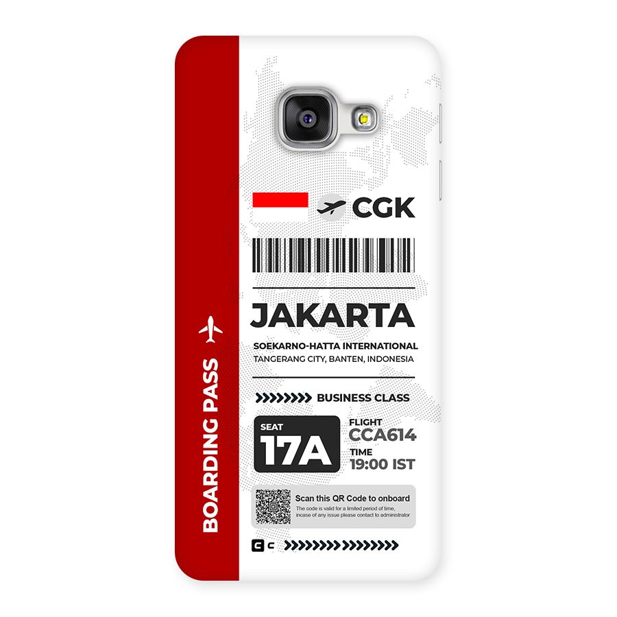 International Boarding Pass Jakarta Back Case for Galaxy A3 (2016)
