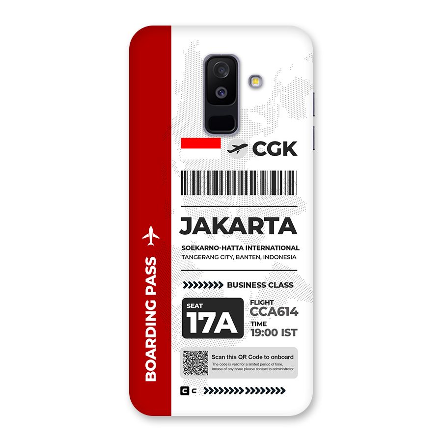 International Boarding Pass Jakarta Back Case for Galaxy A6 Plus