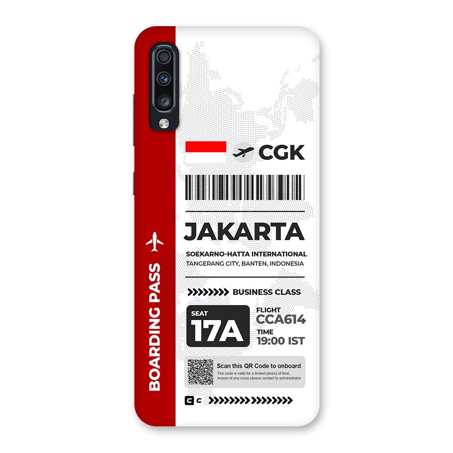 International Boarding Pass Jakarta Back Case for Galaxy A70