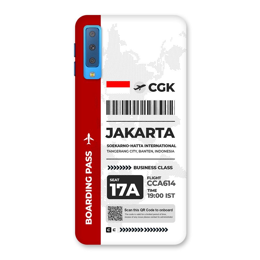 International Boarding Pass Jakarta Back Case for Galaxy A7 (2018)