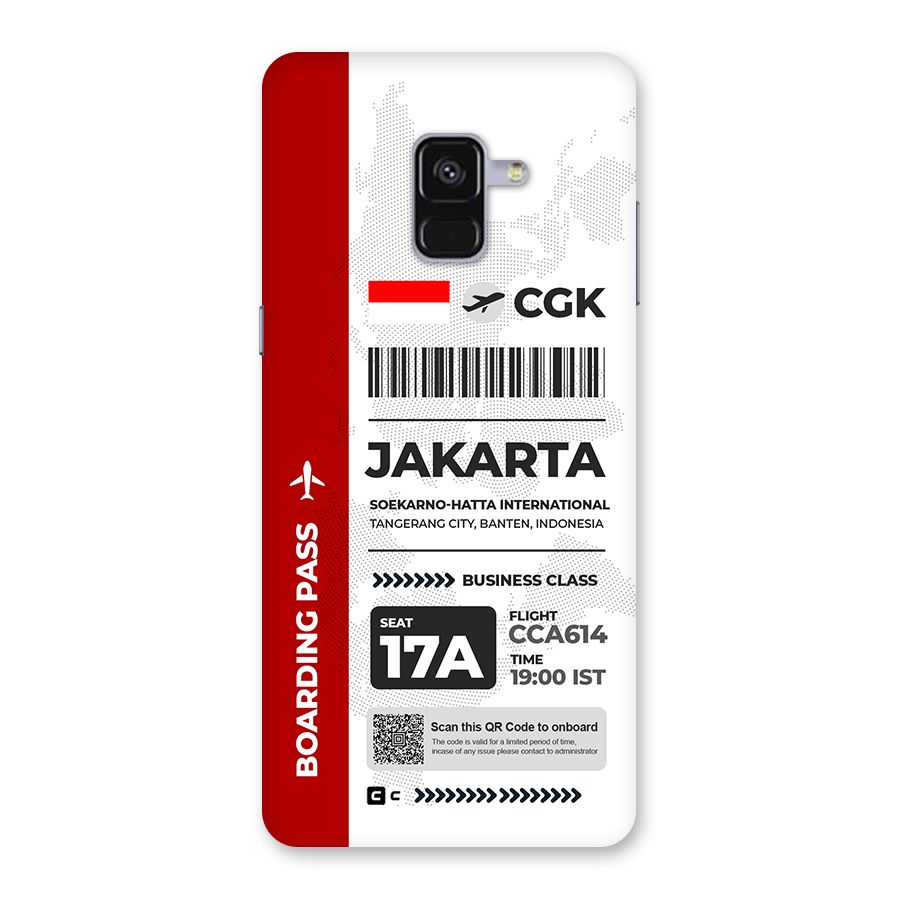 International Boarding Pass Jakarta Back Case for Galaxy A8 Plus