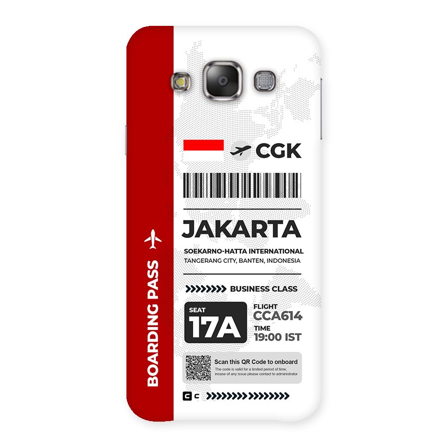 International Boarding Pass Jakarta Back Case for Galaxy E7