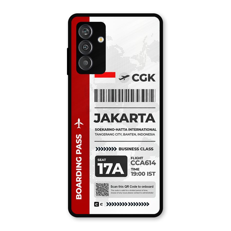International Boarding Pass Jakarta Metal Back Case for Galaxy F13