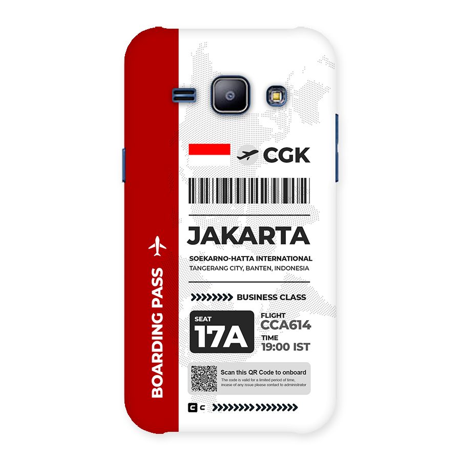 International Boarding Pass Jakarta Back Case for Galaxy J1