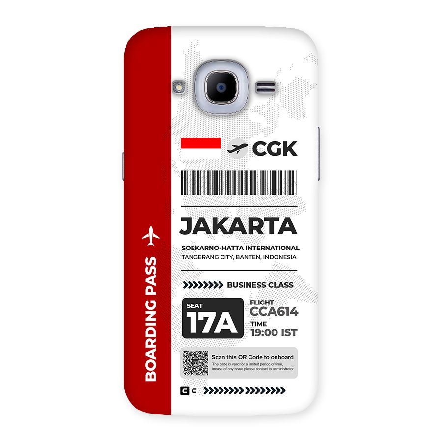 International Boarding Pass Jakarta Back Case for Galaxy J2 2016