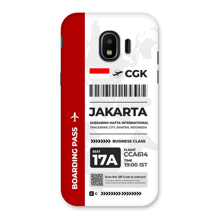 International Boarding Pass Jakarta Back Case for Galaxy J2 Pro 2018