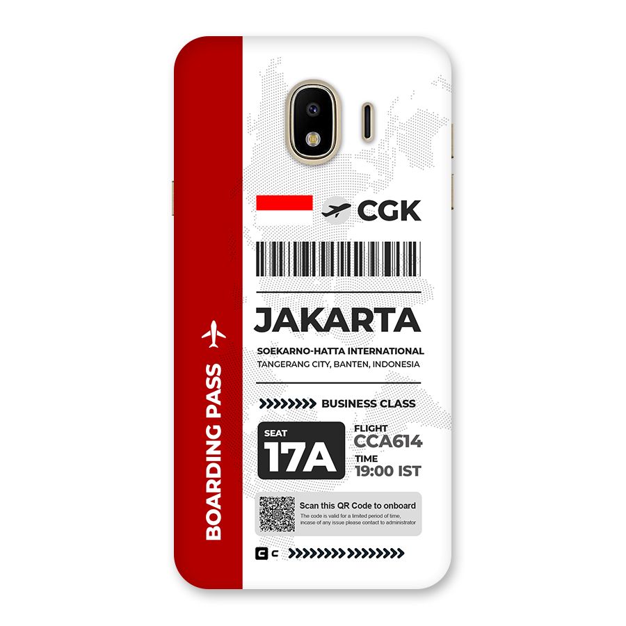 International Boarding Pass Jakarta Back Case for Galaxy J4