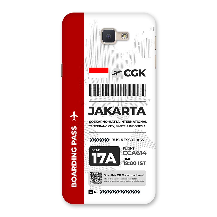 International Boarding Pass Jakarta Back Case for Galaxy J5 Prime