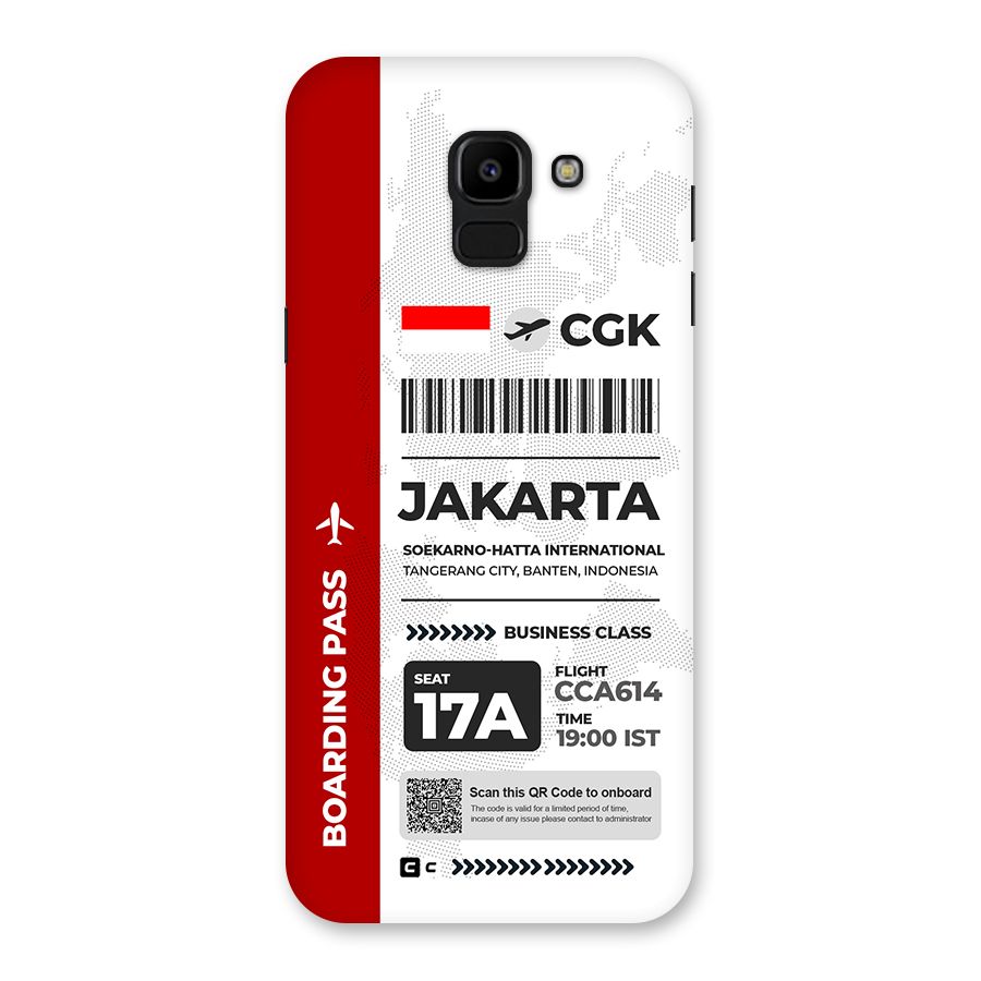 International Boarding Pass Jakarta Back Case for Galaxy J6