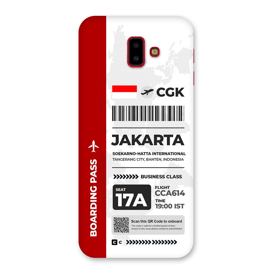 International Boarding Pass Jakarta Back Case for Galaxy J6 Plus