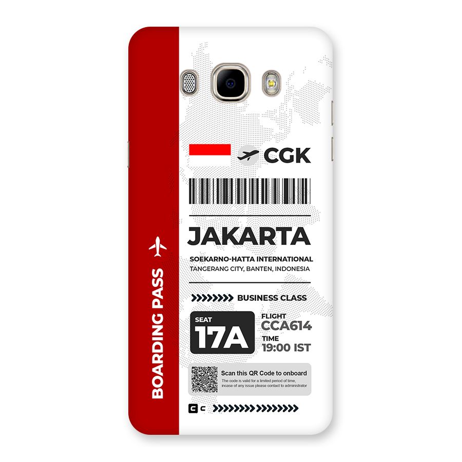 International Boarding Pass Jakarta Back Case for Galaxy J7 2016