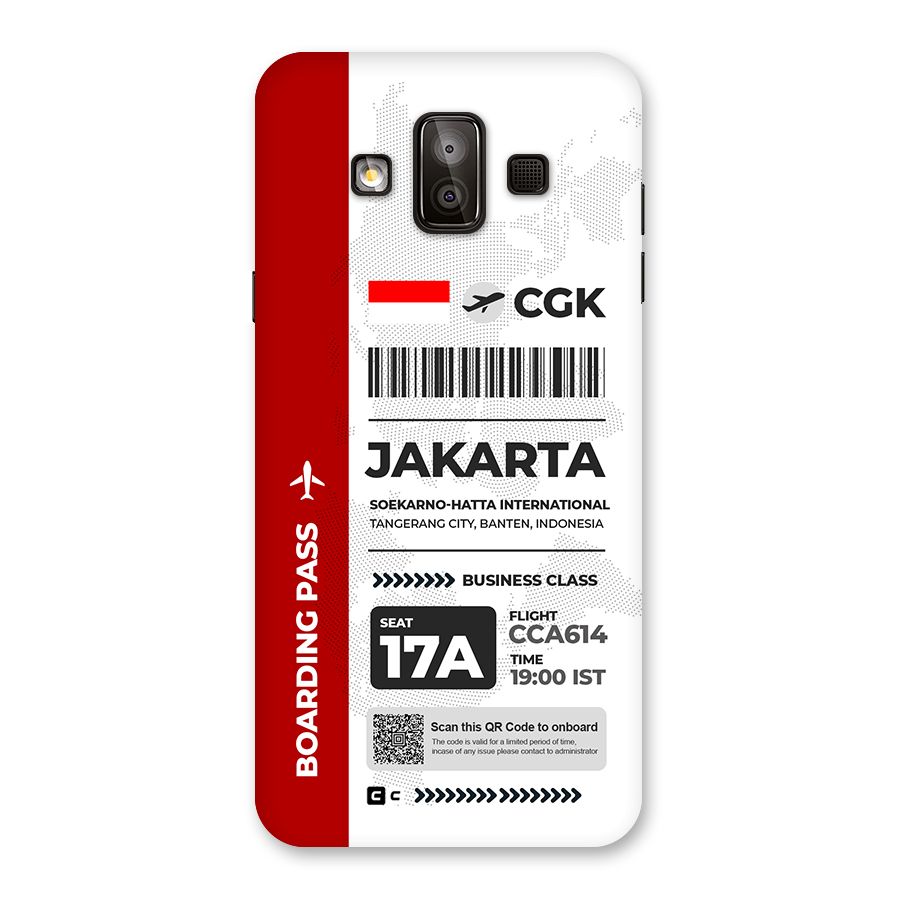 International Boarding Pass Jakarta Back Case for Galaxy J7 Duo